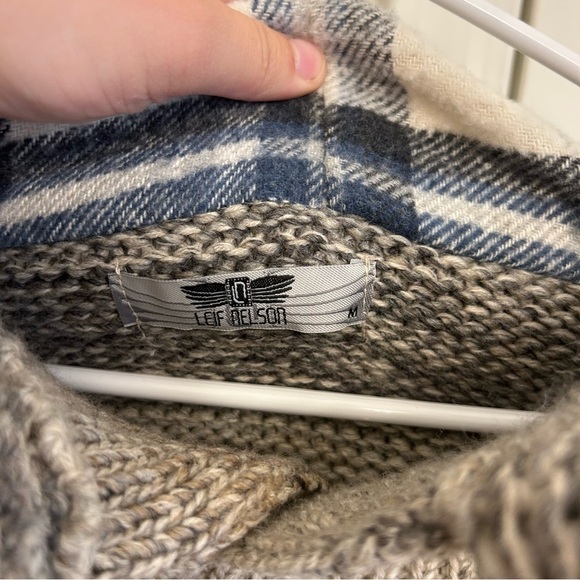 Leif Nelson Men’s Hooded Knit Sweater Size Medium Drawstring Pullover - Picture 4 of 9